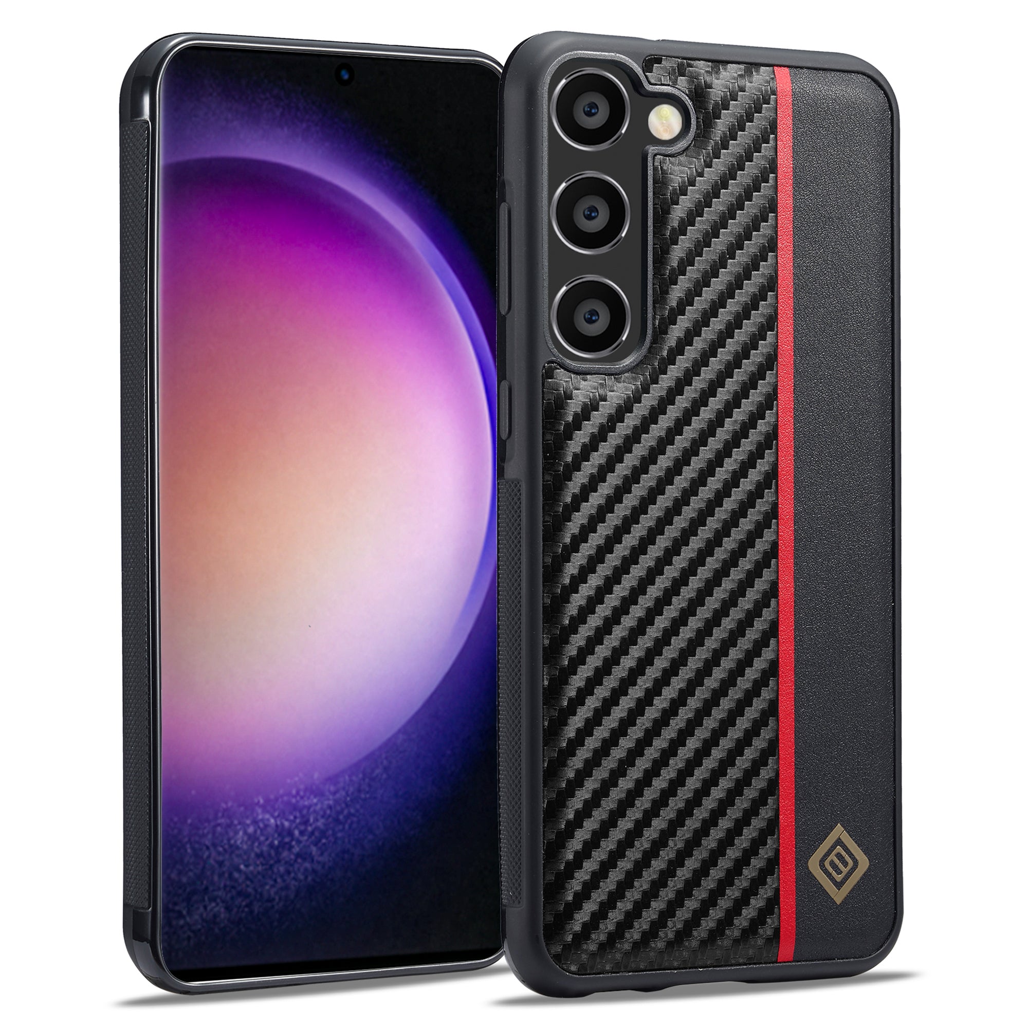 LC.IMEEKE For Samsung Galaxy S23+ Carbon Fiber Splicing Phone Cover PU Leather Coated TPU + EVA Case LC.IMEEKE For Samsung Galaxy S23+ Carbon Fiber Splicing Phone Cover PU Leather Coated TPU + EVA Case